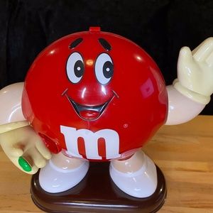 Vintage 19921Red M & M Candy Dispenser 9" Tall M&M's Mars Inc.